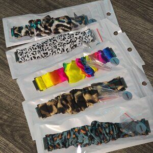 5 Pack Bundle -Silky 20mm Scrunchie Watchband for Samsung and Smart Watch Lot